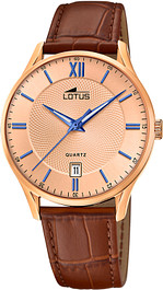 Lotus Orologio Uomo 18404/B, Quarzo, Cassa In Acciaio Oro Rosa, Cinturino In Pelle Marrone, 39 Mm, 5 ATM - 2