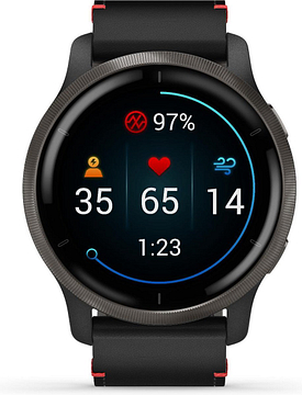 Garmin Venu® 2, Slate Black Leather 010-02430-21