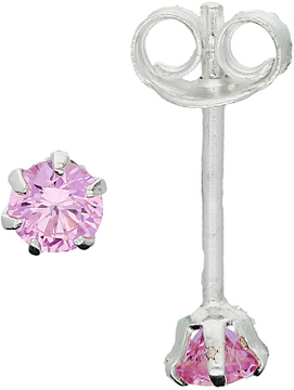 Lilly Kinderoorknopjes Roze CZ chaton 925 106.0251.04
