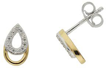 Glow OORKNOPJES FANTASIE - ZILVER- RD - GP - GLANS - 1,3GR - CZ 106.5014.00