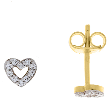 Glow OORKNOPJES HARTJE - ZILVER - GP - 0,7GR - CZ 106.8017.00