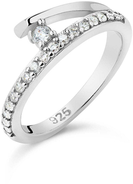 Glow Ring V-vorm Gerhodineerd CZ 925 114.0366