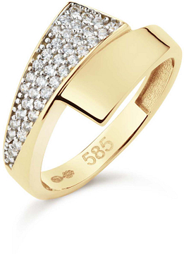 Glow Ring Slag CZ Geelgoud 585 214.1027