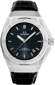 TW Steel TWCE4108 3H CEO Tech Steel Zwart Leer 44mm
