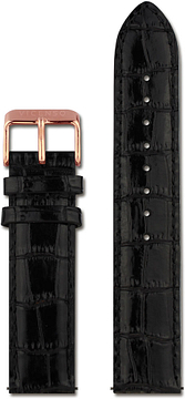 VICENSO CUIR BRACELET VIS004 Noir/Rose doré 20 MM