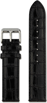 VICENSO CUIR BRACELET VIS007 NOIR/ARGENT 20 MM
