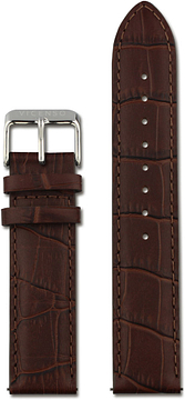 VICENSO CUIR BRACELET VIS009 BRUN/ARGENT 20 MM