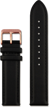 VICENSO CUIR BRACELET VIS003 Noir/Rose doré 20 MM