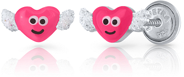 Lapetra LPOS0054 - Oorknopjes - Hart vleugels - 925 sterling zilver