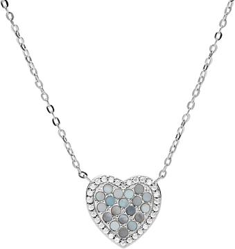 Fossil Dames Collier BLUE MOP HEARTS JFS00570040