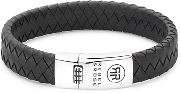 Rebel & Rose Braided Flat 925 Anthracite RR-L0153-S