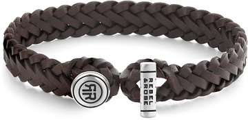 REBEL & ROSE Full Metal Connected Woven Gordian Style Brown - RR-M0018-S