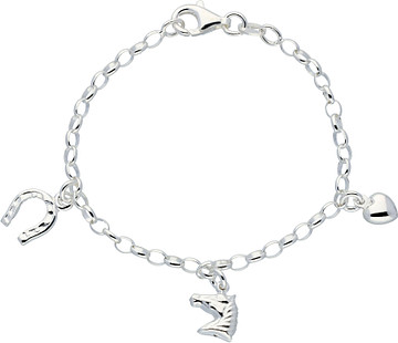 Lilly Kinderbedelarmband Hart Paard 925Rd 104.1974.16