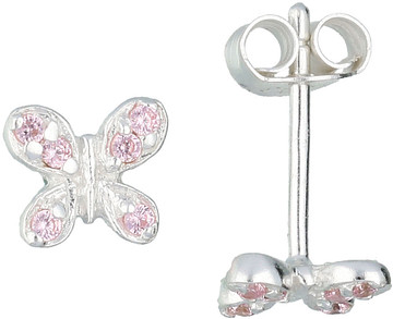 Lilly Kinderoorknopjes Vlinder roz CZ 925 106.6218.00