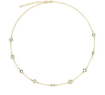 Glow Collier - Fantasie - Jasseron -  verguld - 55cm 102.8623.55