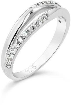 Glow Ring 2 bands Gerhodineerd CZ 925 114.0367
