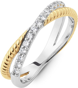 Glow Ring Kruis Gerhodineerd CZ 925 114.0377