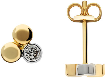 Glow Oorstekers - Driehoek Zirkonia - 206.0367.00 3x dot 585