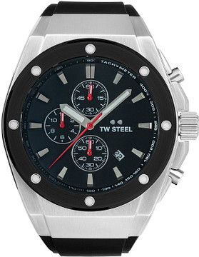 TW Steel TWCE4104 CEO Tech Steel Chrono Zwart Siliconen 44mm