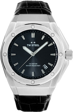 TW Steel TWCE4108 3H CEO Tech Steel Zwart Leer 44mm