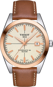 Tissot Gentleman Powermatic 80 Silicium Solid 18K  bezel  T9274074626100