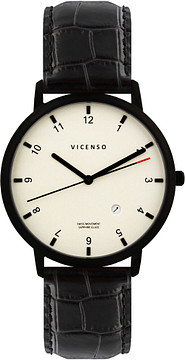 Vicenso Rome VI10027 Zwart PVD Wit/Zwart Croco