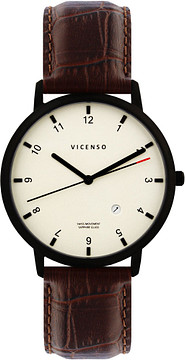 Vicenso Rome VI10031 Zwart PVD Wit/Bruin