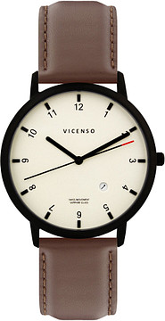 Vicenso Rome VI10033 Zwart PVD Wit/Bruin