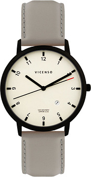 Vicenso Rome VI10037 Zwart PVD Wit/Grijs