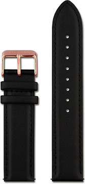 VICENSO LEDEREN HORLOGEBAND VIS003 ZWART/ROSÉ 20 MM