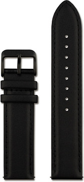 VICENSO LEDEREN HORLOGEBAND VIS016 ZWART/ZWART 20 MM