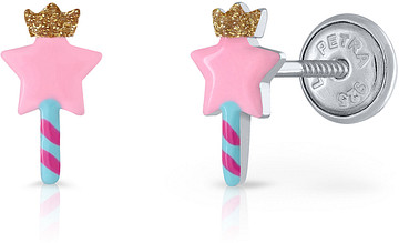 Lapetra LPOS0027 - Oorknopjes - Toverstaf - 925 sterling zilver