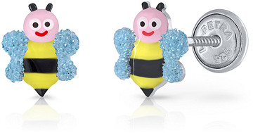 Lapetra LPOS0075 - Oorknopjes - Bij - 925 sterling zilver 