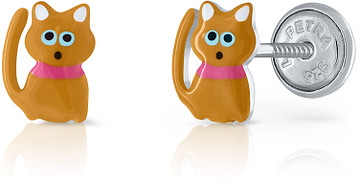 Lapetra LPOS0078 - Oorknopjes - Poes - 925 sterling zilver