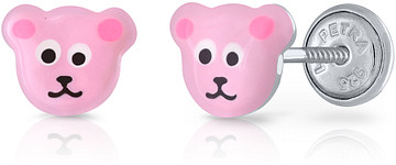 Lapetra LPOS0083 - Oorknopjes - Beer - 925 sterling zilver