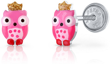 Lapetra LPOS0086 - Oorknopjes - Uil - 925 sterling zilver