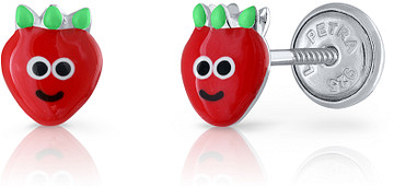 Lapetra LPOS0106 - Oorknopjes - Aardbei - 925 sterling zilver