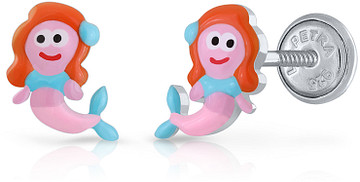 Lapetra LPOS0127 - Oorknopjes - Zeemeermin - 925 sterling zilver