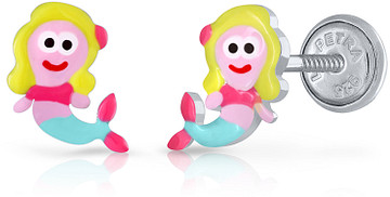 Lapetra LPOS0128 - Oorknopjes - Zeemeermin - 925 sterling zilver