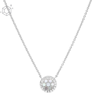 Fossil Sterling Mother-of-Pearl  Pendant Necklace JFS00520040