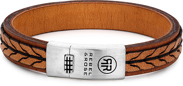 Rebel & Rose Absolutely Leather 2 Stranded 925 Cognac RR-L0080-S