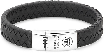 Rebel & Rose Braided Flat 925 Anthracite RR-L0153-S