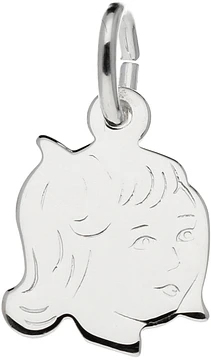Zilverkleurig Lining Kinderkopje Meisje 14x10mm Zilver 141.0072.01