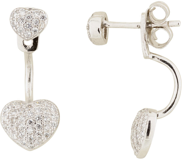 Silver Lining Earjackets Hart CZ Zilver Rd 106.0925.00