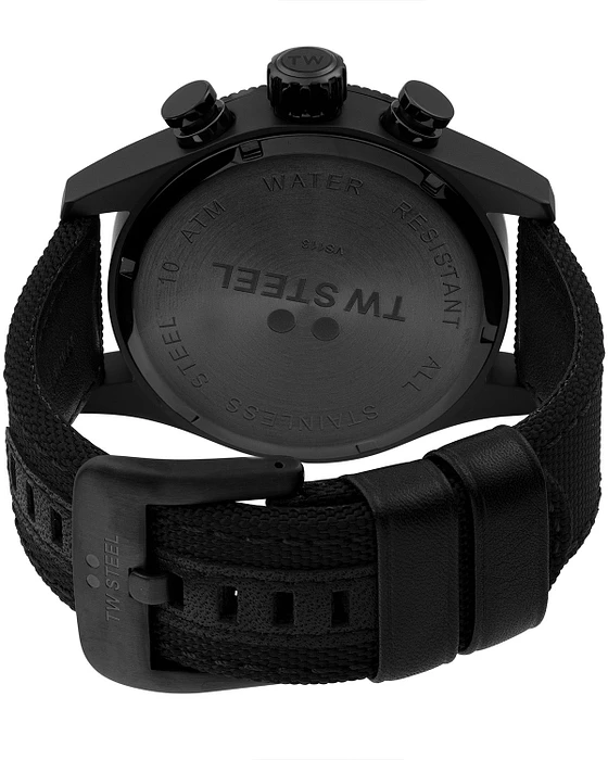 TW Steel TWVS113 Volante Steel Chrono Zwart Canvas 48mm
