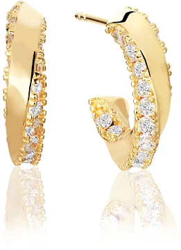 SIF JAKOBS FERRARA CREOLO PICCOLO EARRINGS SJ-E12110-CZ-SG
