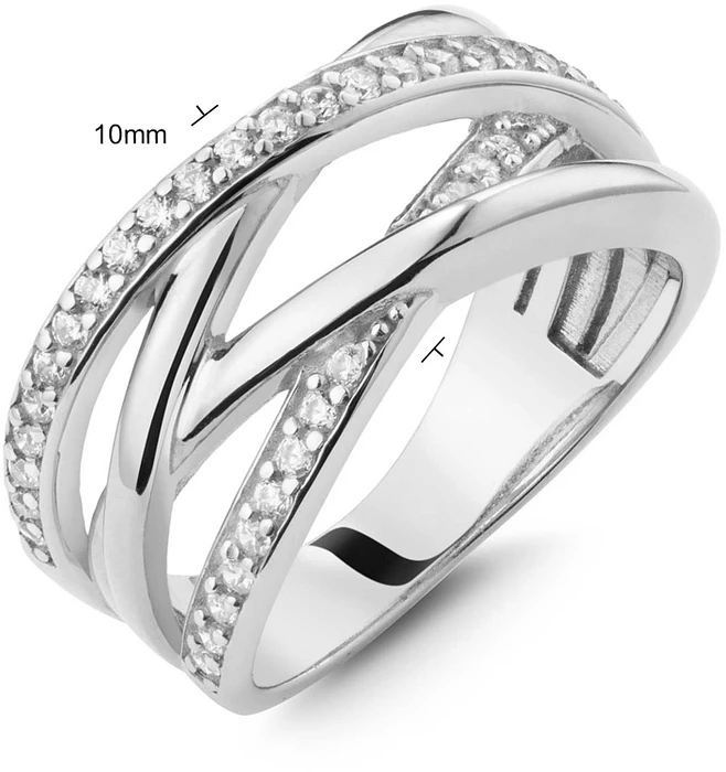 Glow Ring Dubbelkruis CZ 925 114.0378