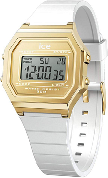 ICE watch digit retro - Metal gold mirror - White  - Small 022733