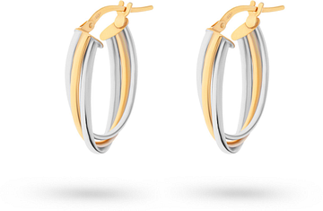 SWING JEWELS TUBE 14 CT YELLOW WH. GOLD TRIPLE EARRING O184679-14-YW