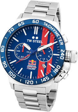 TW Steel TWCS121 Canteen Red Bull Ampol Chrono Blauw Staal 45mm